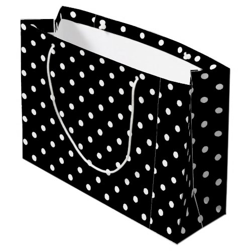 Classic Black  White Polkadots Large Gift Bag