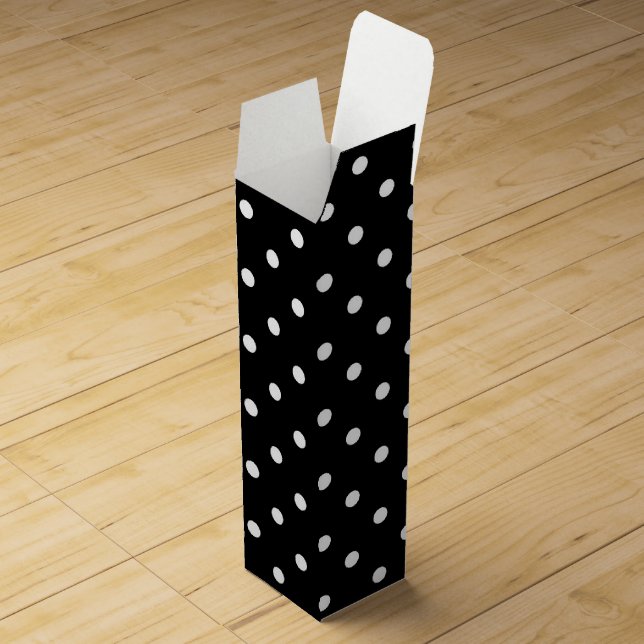 Classic Black & White Polkadots Wine Box (Opened)