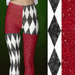 Classic Black White Red Harlequin Diamond Argyle Leggings<br><div class="desc">Geometric harlequin argyle diamonds.  For all those festive times.</div>