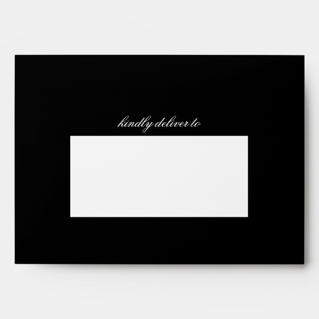 Classic Black & White Return address wedding  Envelope (Front)