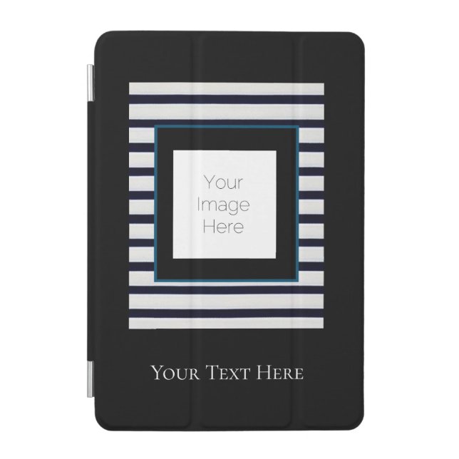 classic black white stripe iPad Smart Cover custom (Front)