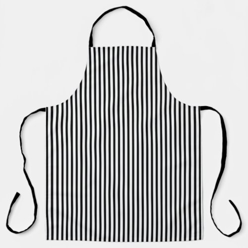 Classic Black  White Striped Cooking Apron