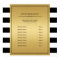 Classic Black White Stripes Gold Service Menu