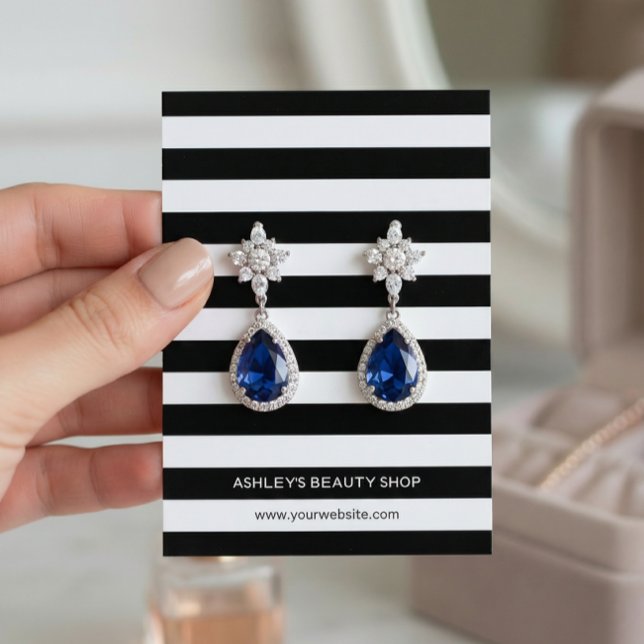 Classic Black White Strips Earring Display Cards (Creator Uploaded)