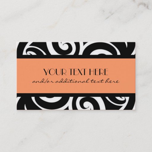 Customizable Classic Black &amp; White Swirl Business Card Templates