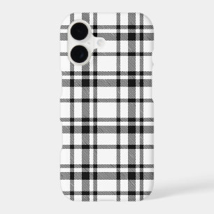 Classic Black White Tartan Plaid iPhone 17 Case