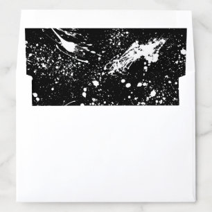 Classic Black & White Watercolor Party Stationery Envelope Liner