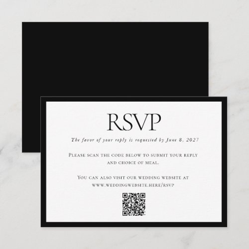 Classic Black White Wedding Custom QR Code Online