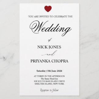 Classic Black & White Wedding Invite Stationery