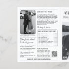 Classic Black & White Wedding Newspaper Program