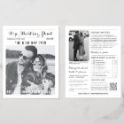 Classic Black & White Wedding Newspaper Program