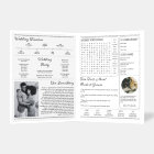 Classic Black & White Wedding Newspaper Program