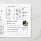 Classic Black & White Wedding Newspaper Program