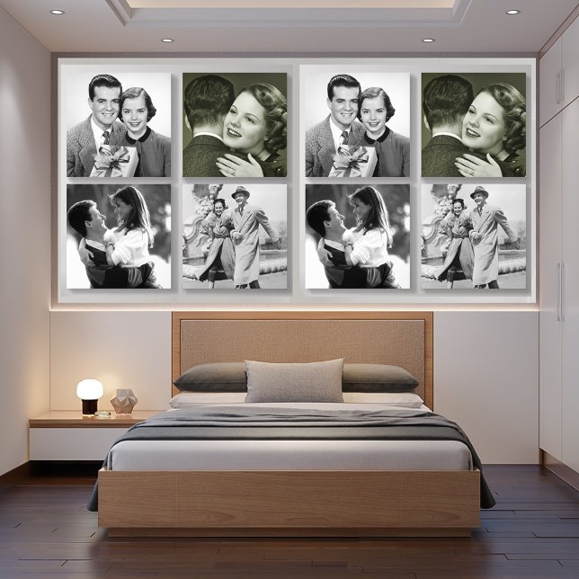 Classic Black & White Wedding Photography Portrait Acrylic Photo Tile (Creator Uploaded)