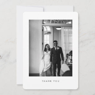 Classic Black & White Wedding Rounded  Thank You Card