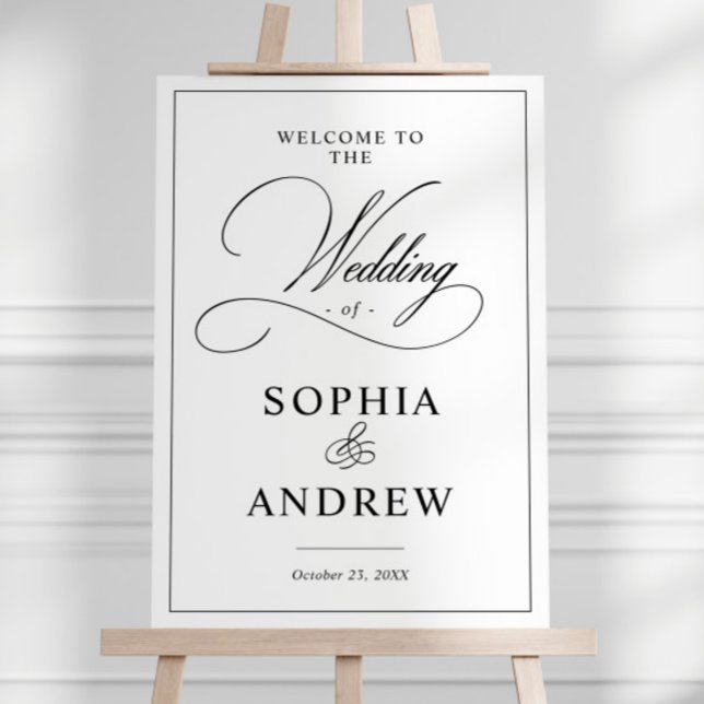 Classic Black & White Wedding Welcome Sign (Creator Uploaded)