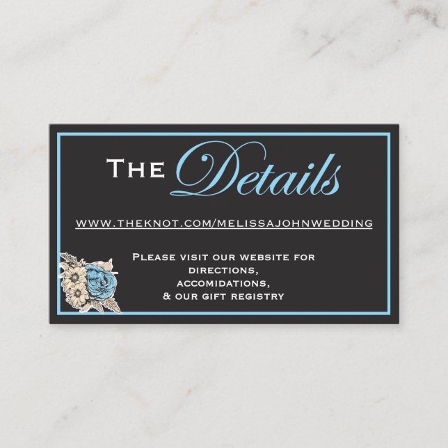 Classic Black & White with Light Blue accents Enclosure Card (Front)