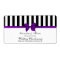 Classic Black Wht Stripe Purp H Wine Bottle Label