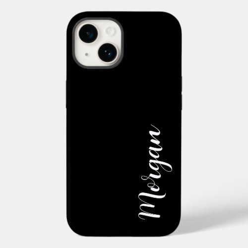 Classic Black with Script Name Cell Phone Case 