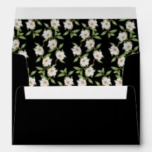 Classic Black with White Camellia Wedding 