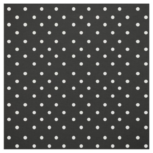 Classic Black With White Polka Dots Fabric