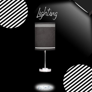Classic Black with White Stripes  Lamp Shade