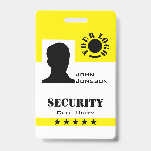 Classic Black Yellow Photo Logo Code Template Badge