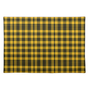 Classic Black Yellow Plaid  Cloth Placemat