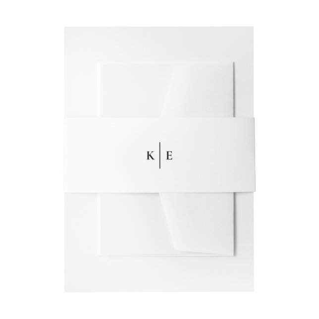 Classic Block Monogram Invitation Belly Bands Invi Band (Front Example)