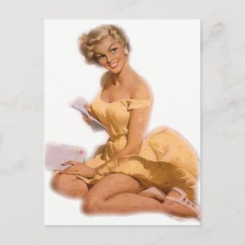 Classic Blonde Pin Up Girl Postcard by VintageBeauty at Zazzle