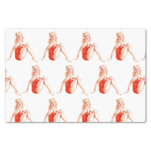Classic Blonde Pin Up Girl Tissue Paper