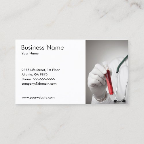 Classic Blood Sample Medical Service Business Card