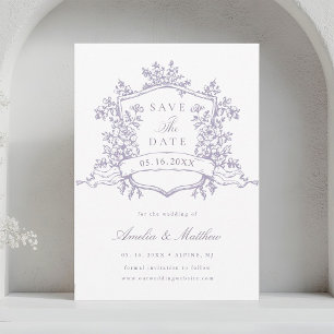 Classic Bloom Garden Lavender Wedding  Save The Date