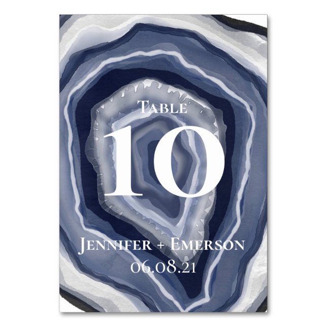 Classic Blue Agate Table Number (Front)