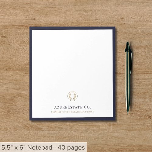 Classic Blue and Gold Business Notepad