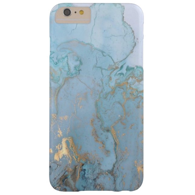 Classic Blue and Gold Marble Design Phone Case (Back)