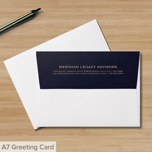 Classic Blue and Gold Typographic Envelope
