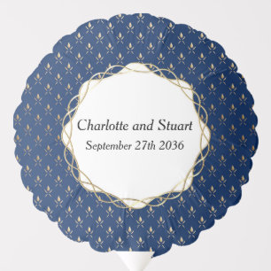 Classic Blue and Gold Wedding  Balloon