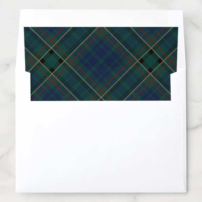 Classic Blue and Green Tartan Plaid Envelope Liner (In Envelope)