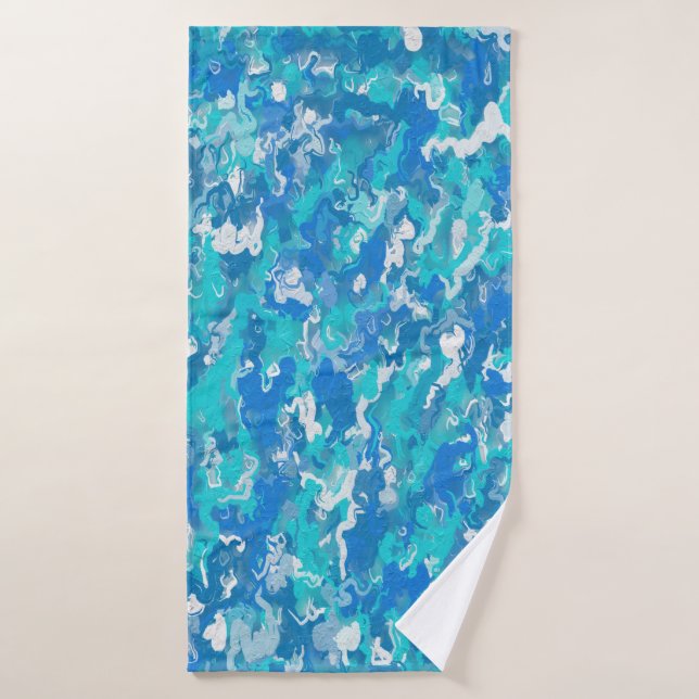 Classic Blue and Turquoise Paint Bath Towel (Bath Towel)