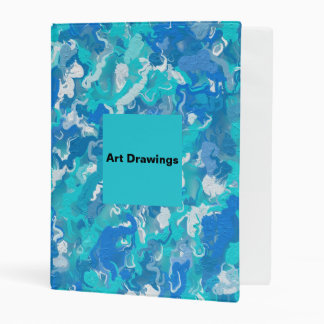 Classic Blue and Turquoise Paint Mini Binder