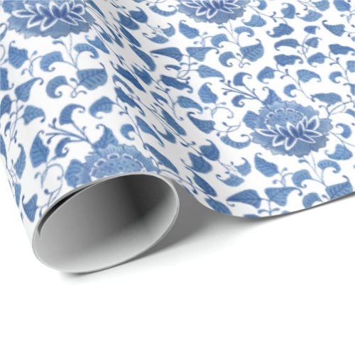 Classic Blue And White Antique Chinoiserie Pattern Wrapping Paper