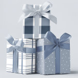 Classic Blue and White Buffalo Check Wrapping Paper Sheets<br><div class="desc">Wrap your gifts in style with this classic blue and white buffalo check wrapping paper set with two coordinating plaid and polka dot patterns. Simple yet versatile, this pretty paper collection is perfect for birthdays, anniversaries, weddings, and baby showers. Three timeless plaid and polka dot patterns will add an elegant...</div>