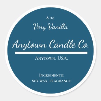 Classic Blue And White Candle Jar Label by csinvitations at Zazzle