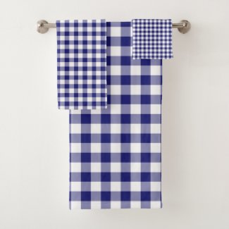 Classic Blue And White Checked Gingham Pattern