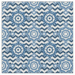 Classic Blue and White Chevron Motif Fabric
