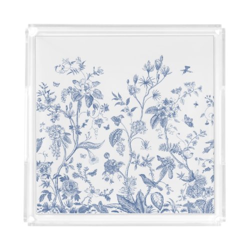 Classic Blue and White Chinoiserie Acrylic Tray
