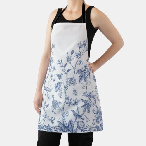 Classic Blue and White Chinoiserie Apron