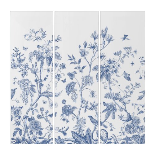 Classic Blue and White Chinoiserie Triptych