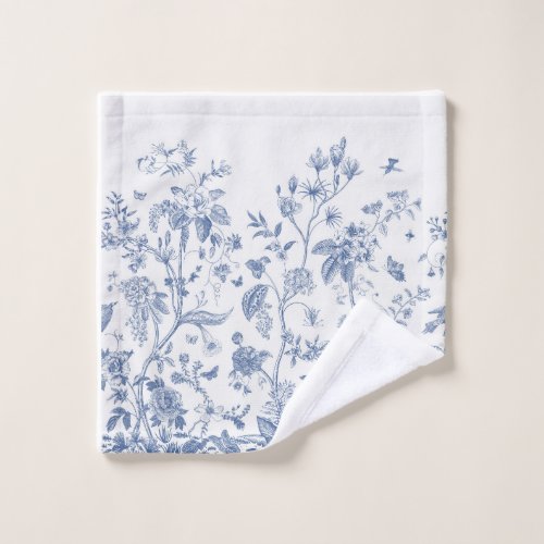 Classic Blue and White Chinoiserie Wash Cloth